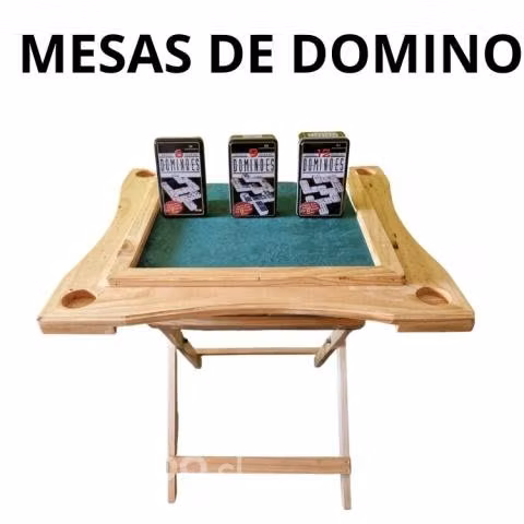 Mesa Dominó De Madera Artesanal + Pack De Juegos D