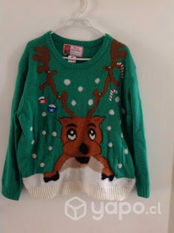 Sweater mujer. Reno de navidad con luces Talla L/