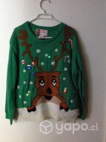 Sweater mujer. Reno de navidad con luces Talla L/ - Imagen 5