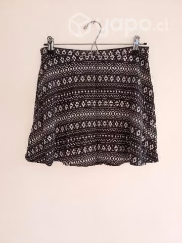 Falda HyM Talla 38 (TS) (negro blanco rombos PA)