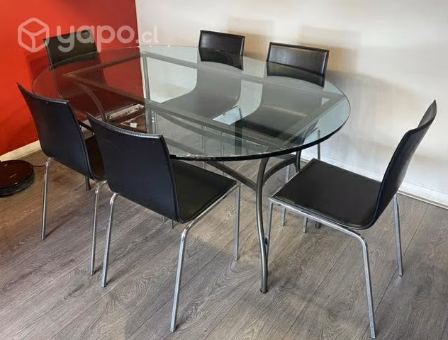 Mesa comedor de vidrio