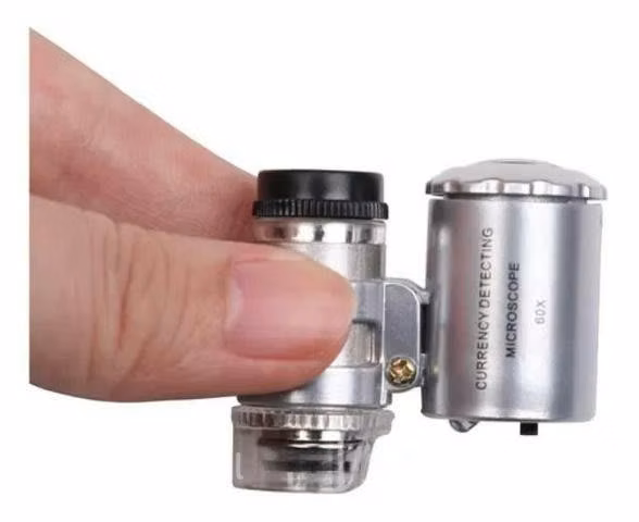 Microscopio Lupa De Bolsillo Luz Led/uv 60x