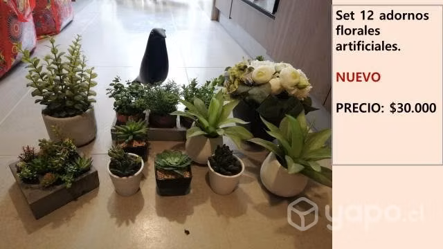 Set de 12 adornos flores artificiales NUEVO