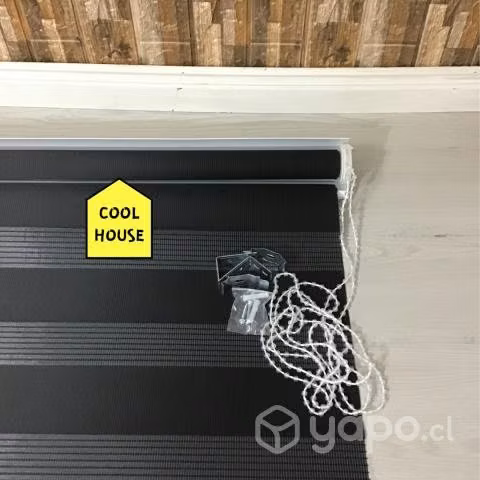 Fabulosas cortinas negras roller duo 120 x 200cms