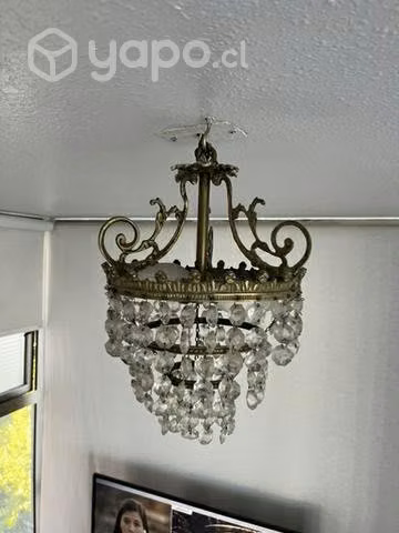Lámpara de techo antigua de cristal
