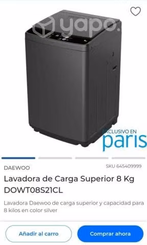 Lavadora de 8 kg - Imagen 4