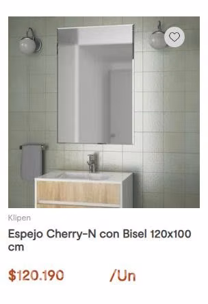Espejo Cherry con bisel nuevo 120X100