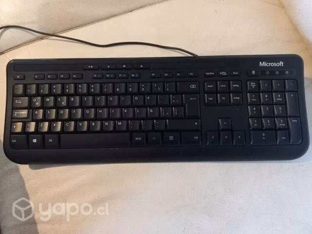 Teclado Microsoft 600 QWERTY español color negro
