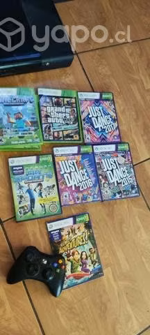 Xbox 360 + 6 juegos, 1 control y kinect
