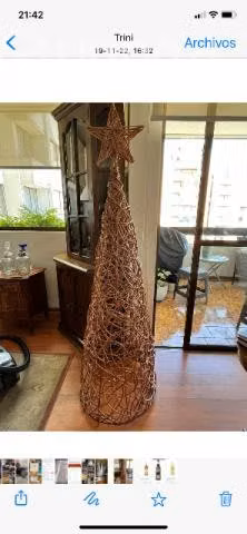Lindo Árbol de navidad de mimbre