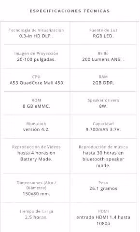 Proyector Smart Portátil Capsule II HD