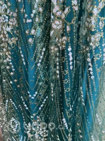 Vestido Gala Verde/Turquesa Lentejuelas