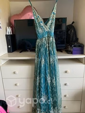 Vestido Gala Verde/Turquesa Lentejuelas