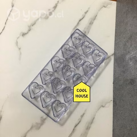 Molde acrilico para chocolate diseño de corazon