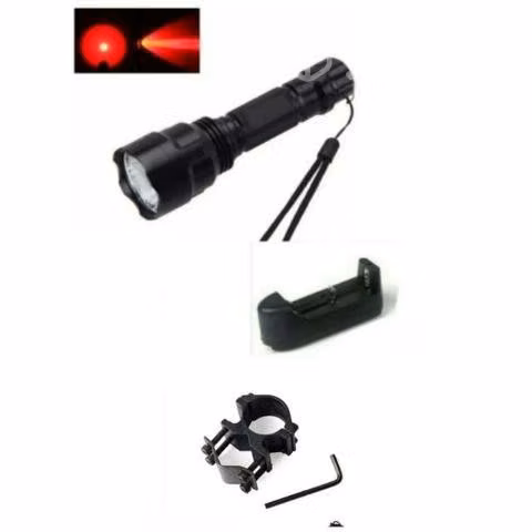 Linterna luz roja + soporte linterna