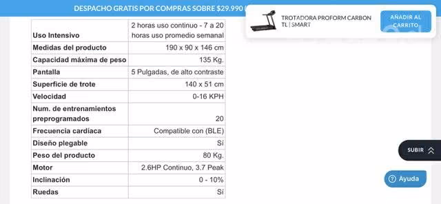 Trotadora proform carbón Tl