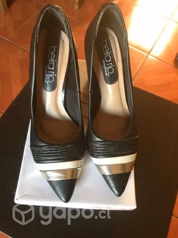 Zapatos Color negro con diseño, taco alto, N*36