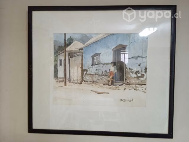 Cuadros acuarela enmarcados con vidrio