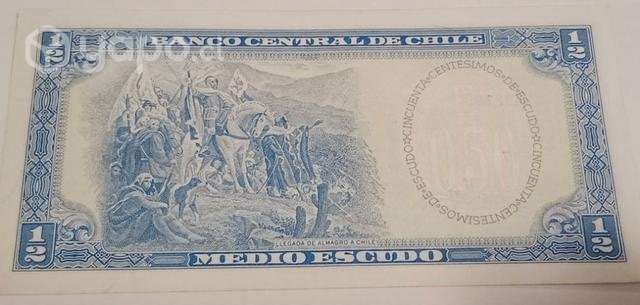 Billete de Medio escudo. Chile - Imagen 2