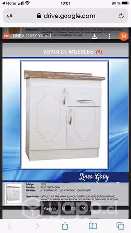 Mueble meson base 2 cuerpos blanco lacado - Imagen 5