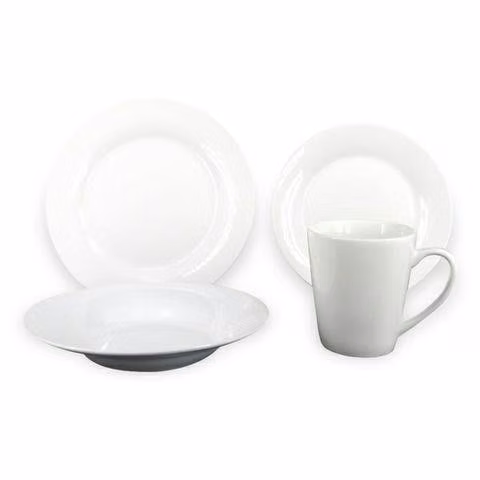 Juego de loza 16 piezas porcelana color blanco