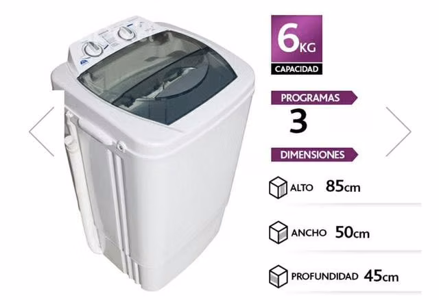 Lavadora semiautomatica sindelen ls-6100 plus