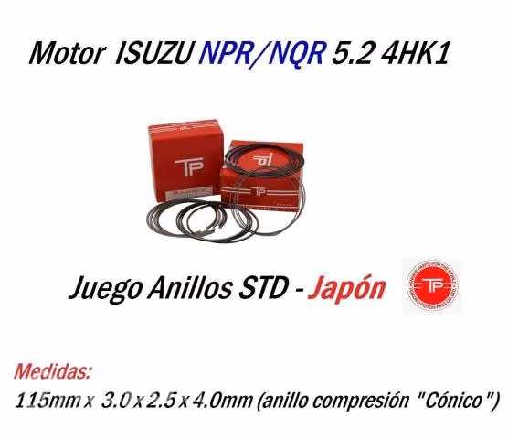 Anillos Chevrolet NPR/NQR 5.2 4HK1 Japoneses