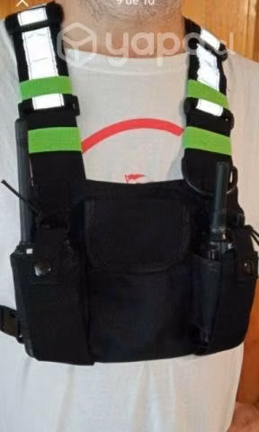Pechera estuche porta dos equipos de radio, celu +