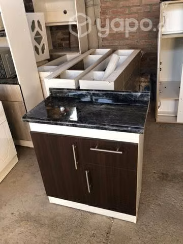 Mueble de cocina meson base 2 cuerpos chocolate