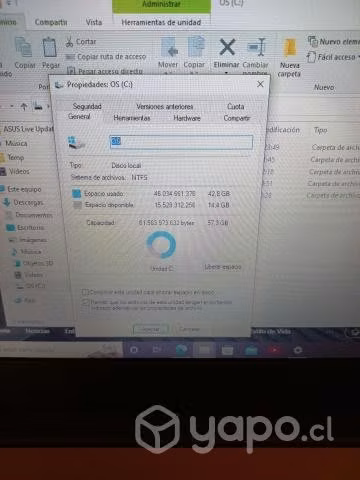 Notebook Asus Celeron 1.1GH/4GB Ram/ modelo W202NA - Imagen 4