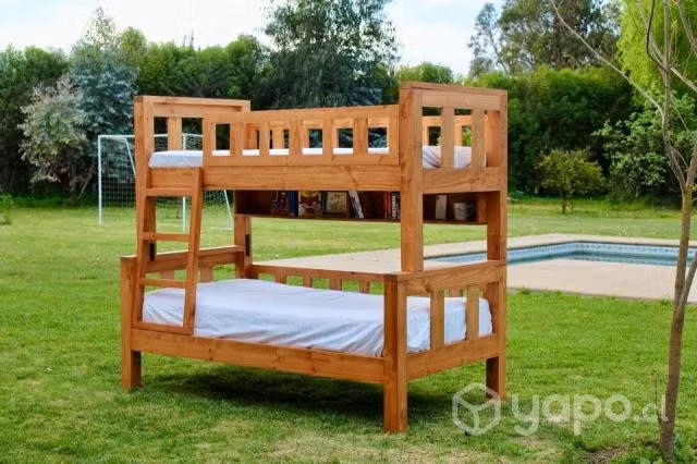 Camarote Rústico Madera 100% - Cama Doble