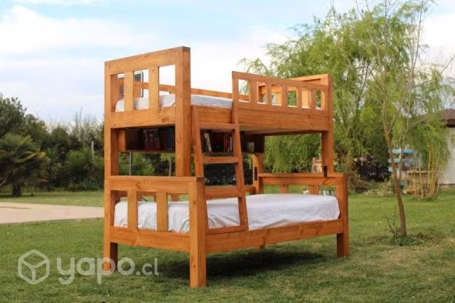 Camarote Rústico Madera 100% - Cama Doble