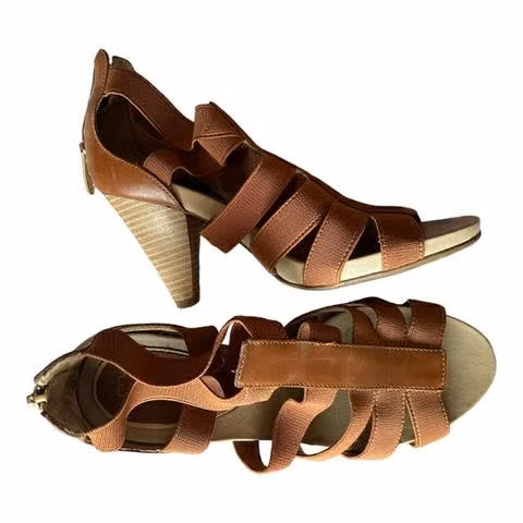 Sandalias de cuero y tela, marca Mingo