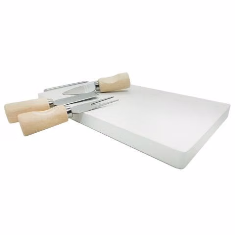 Tabla Aperitivo Quesos Madera Hevea 3 Herramientas