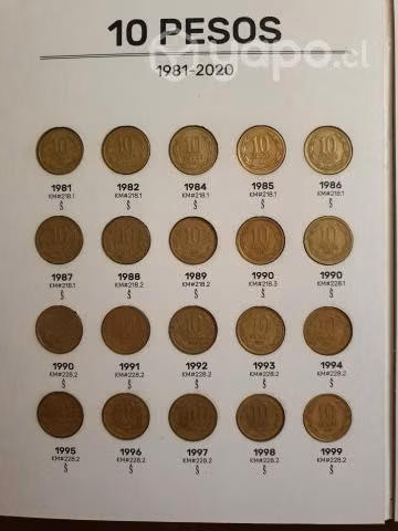 Album Monedas 10 pesos