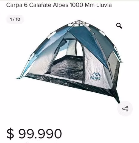 Carpa armado rápido para 6 persona, Marca Alpes