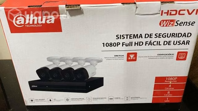 8.camaras con accesorios ,monitor y 200mts cable