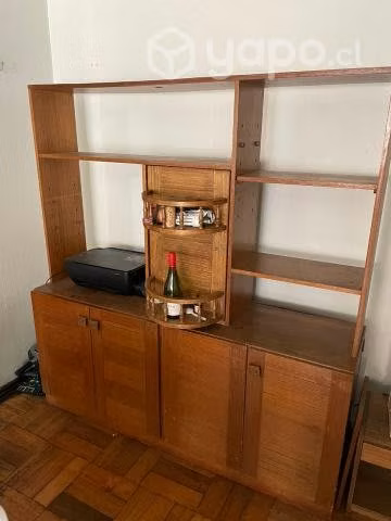 Mueble Biblioteca Modular con Bar Giratorio