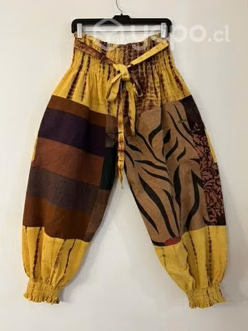 Pantalón Hindu Con Bolsillo Talla Xl/2xl Amarillo