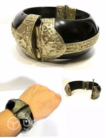 Brazalete Antigüo Asta De Cuerno Negro