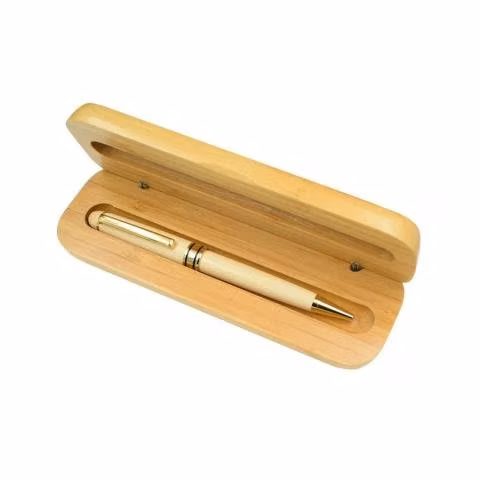 Set Bolígrafo Lapiz Estuche de Bambú Deluxe