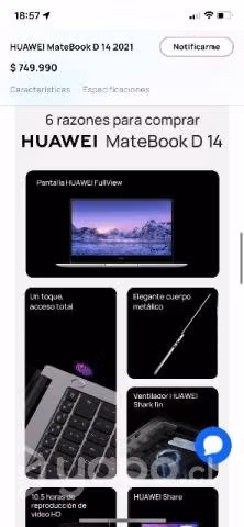 Matebook D 14 2021- precio conversable - Imagen 5