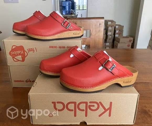 Zuecos kebba originales de cuero Nro 38