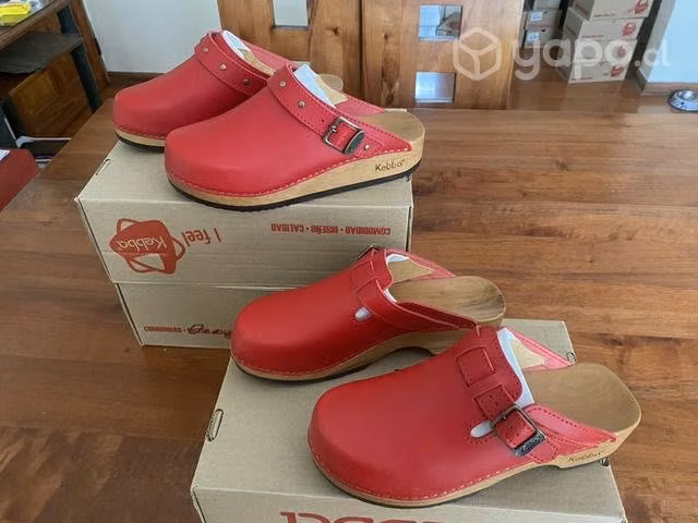 Zuecos kebba originales de cuero Nro 38