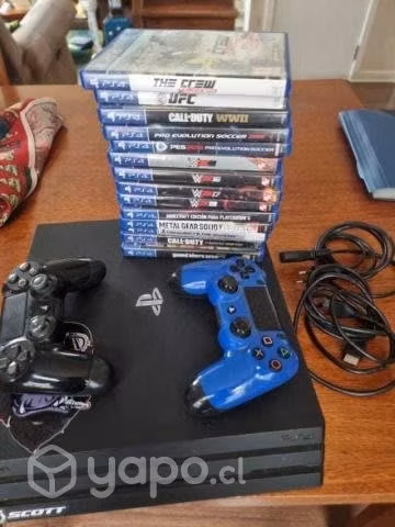 PlayStation 4 pro + 2 mandos + 14 juegos