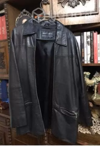 Chaqueta De Cuero Real Leather Negra Talla L