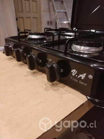 Cocina encimera 4 Platos a gas con Tapa