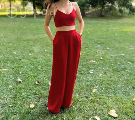 Conjunto top más palazo color rojo - Imagen 2