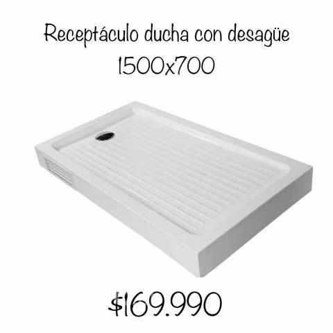 Receptáculo de ducha con desagüe 1500x700 mm