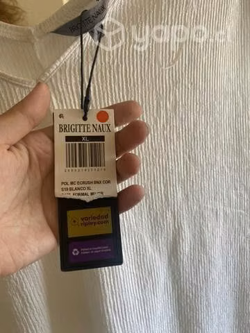 Polera Blanca Brillitos nueva
